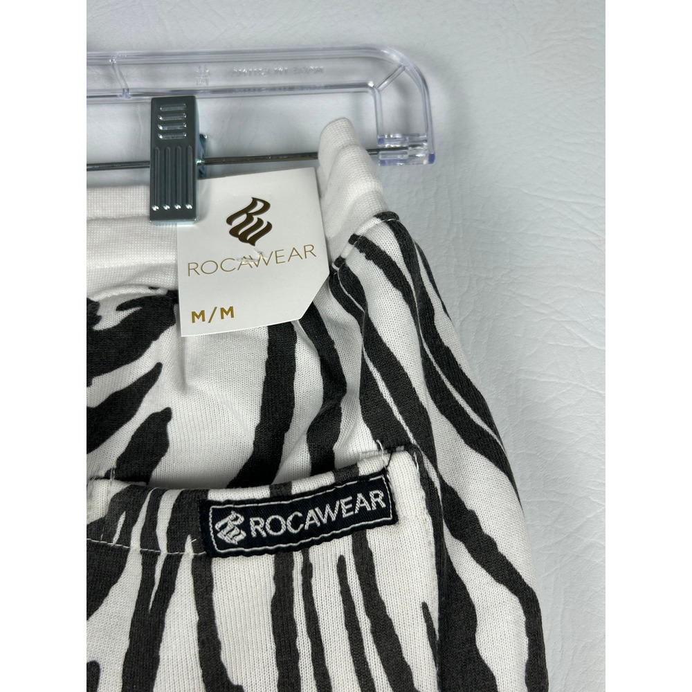 Rocawear Mens Fleece Jogger Pants Medium White Black Swirl Zebra Print NWT - Picture 8 of 8
